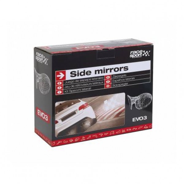 Espejos "evo 3" negro eléctrico "3 cables"