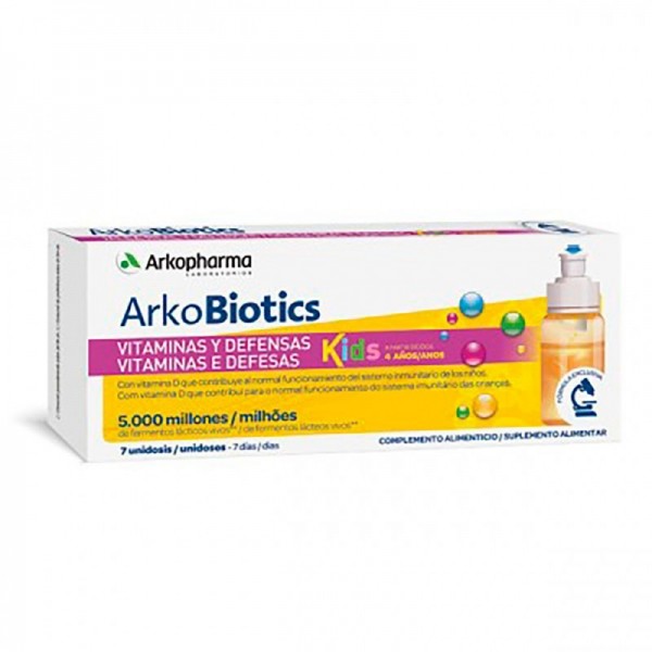 Arkobiotics Vitaminas y Defensas Niños 7 Monodosis 