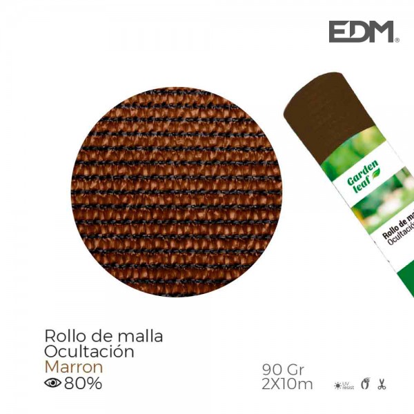 Malla de ocultación color marron 90g 2x10m
