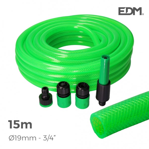 Kit manguera de jardín estandar ø19 mm, ¾ pulg, 15 m