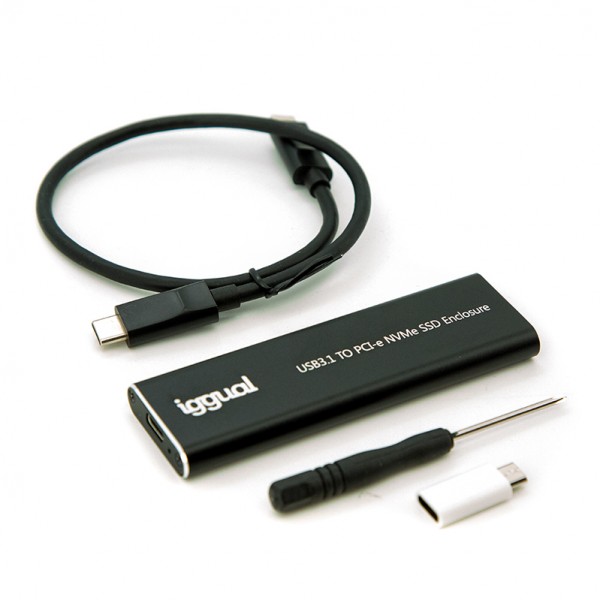 Iggual caja externa usb-c 3.1 ssd m.2 nvme y sata