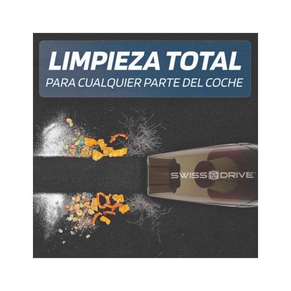 Aspirador de Mano Potente 12V 120W Aspiradora Coche con Filtro Lavable Hepa con Cable 4,5M