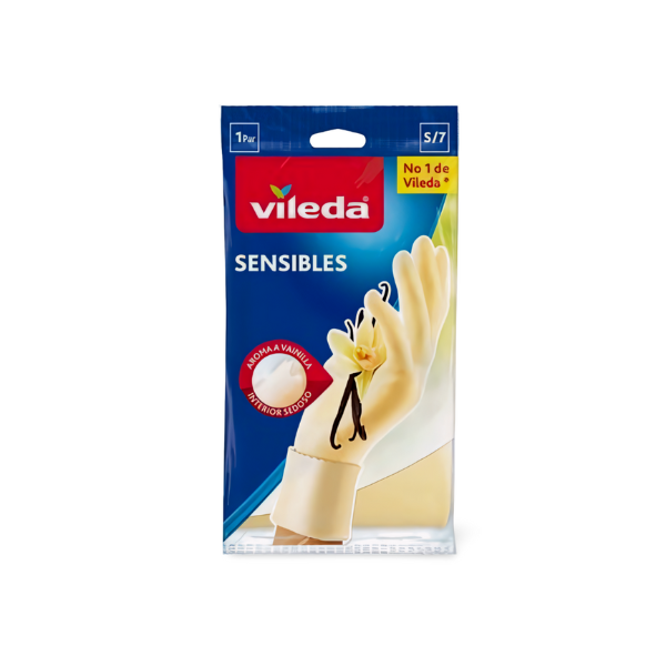 Vileda guantes Sensibles Vainilla Talla M