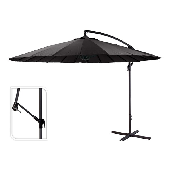 Parasol excéntrico ø300 cm altura maxima 3 m color: antracita
