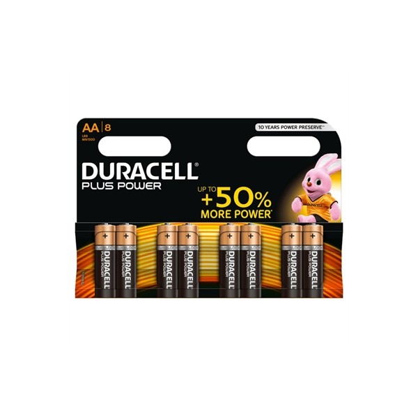 Duracell plus power pila alcalina aa lr6 blister*8