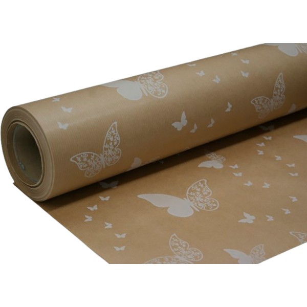 Papel de regalo mariposas blancas 70 cm x 50 m