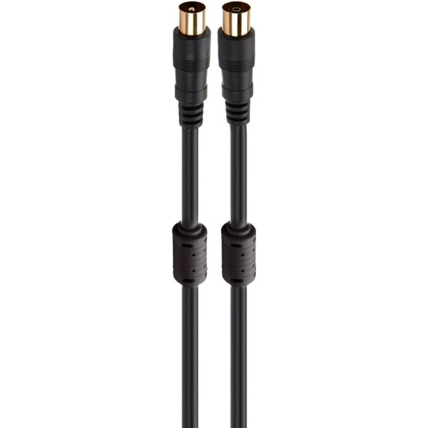 Fonestar ant-ne negro / cable de antena tv / vídeo coaxial macho a antena tv / vídeo coaxial hembra 1,5 metros