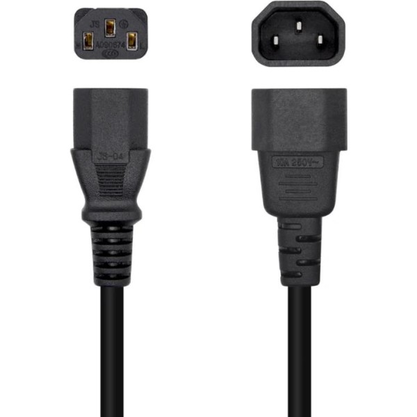 Aisens cable alimentación c13/h-c14/m negro 3.0m