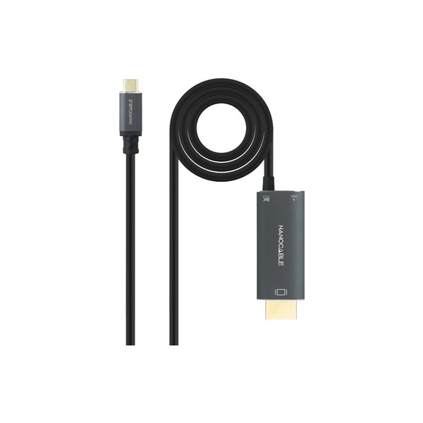 Nanocable cable usb-c/m-hdmi 2.1+usb-c/h pd 1.8 m